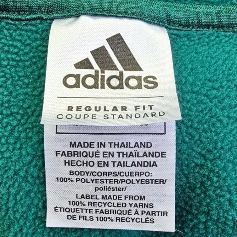 Adidas Boys XL 18/20 Green Heathered Pullover Hoodie 3-Stripe Logo Sweatshirt - Picture 11 of 11